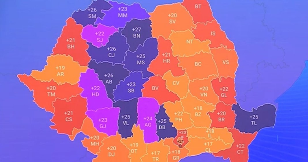 Harta valurilor de căldură: Zilele cu temperaturi extreme în județele României din 1961 până în prezent